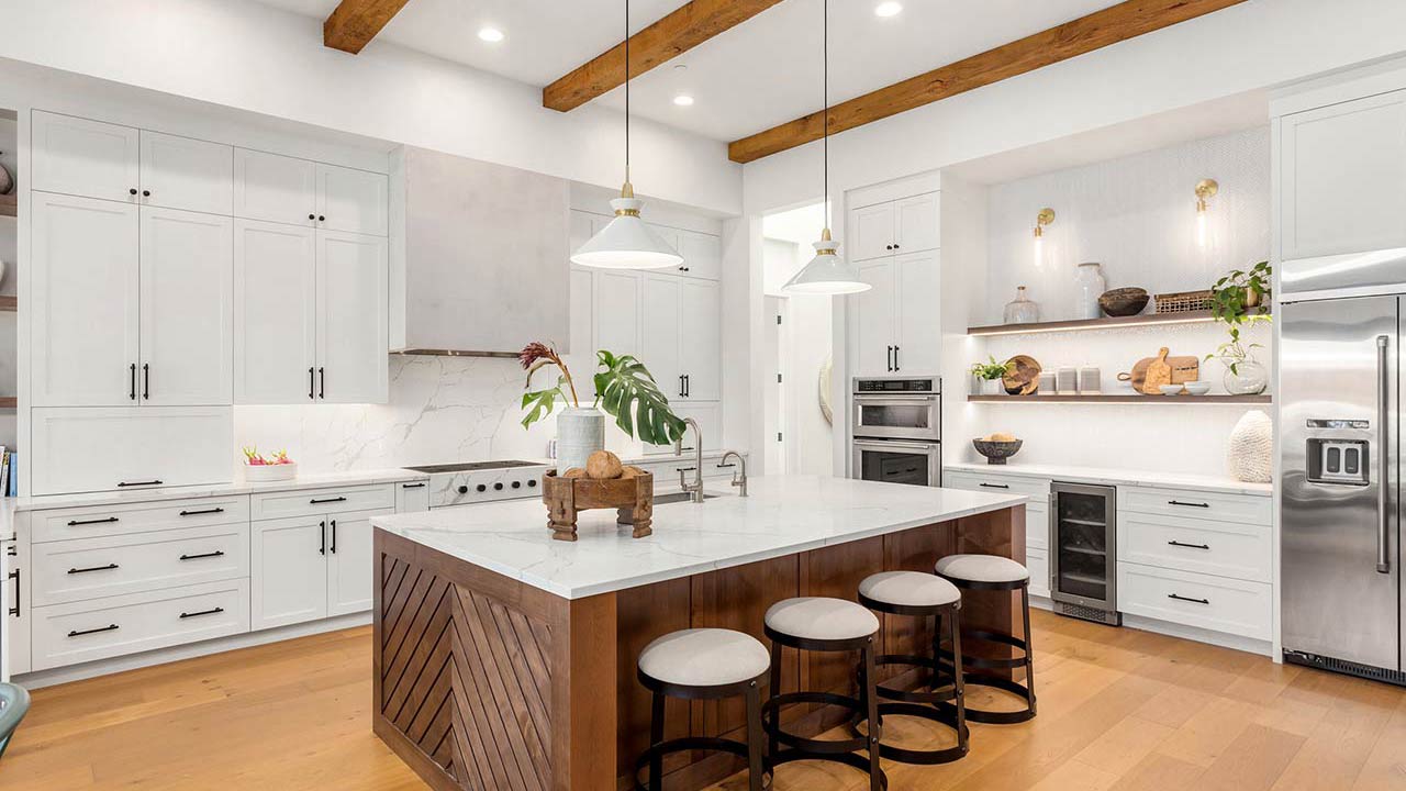 kitchen in newly constructed luxury home